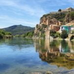 Ebro river Miravet village in Catalonia