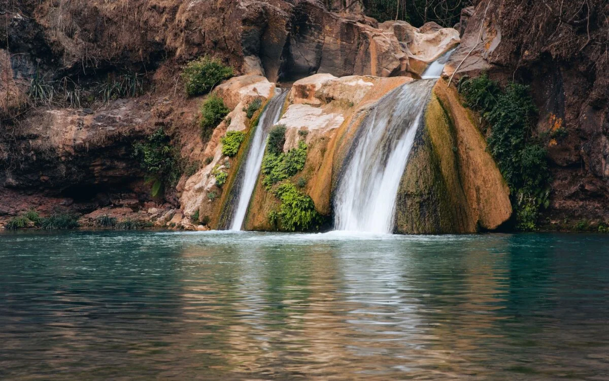 Regiones de Jalisco Scenic view of the Comala Waterfalls in the town of Chiquilistlan, Jalisco, Mexico